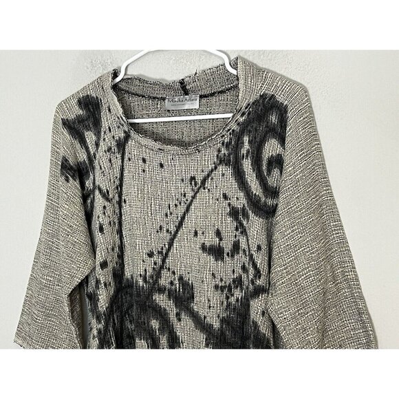 Monika Astara Joy Tunic Top Size Small Medium Gray Black - Picture 2 of 12